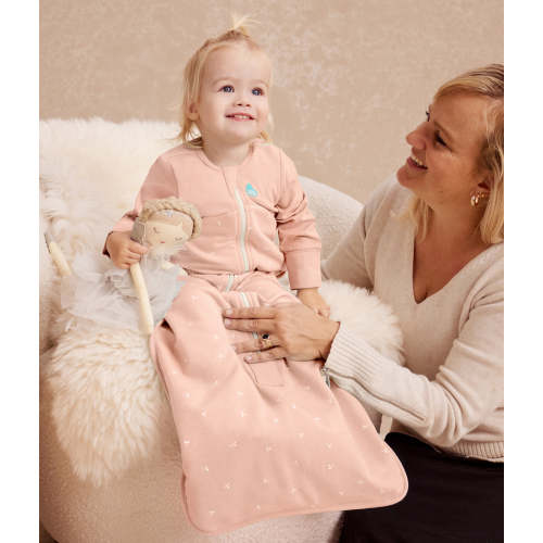 Sleep Bag Long Sleeve 1.5 TOG Cotton Fleece Blush Twigs