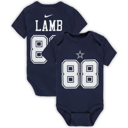 Newborn & Infant Nike CeeDee Lamb Navy Dallas Cowboys Player Name & Number Bodysuit, 0-3M