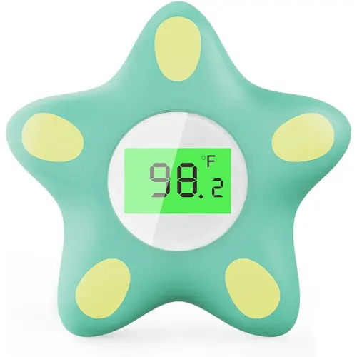 Baby Bath Thermometer, Infant Digital Water Thermometer Safety with 4 Color Backlit and Temperature Warning, Room Thermometers Floating Toy for Infant, Toddler, Bathtub, Swimming Pool