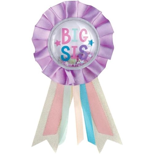 Assorted Color Award Ribbon, 5.5" x 3.15" - Perfect for Baby Showers & Birth Announcements, 1 Piece, Big Sis