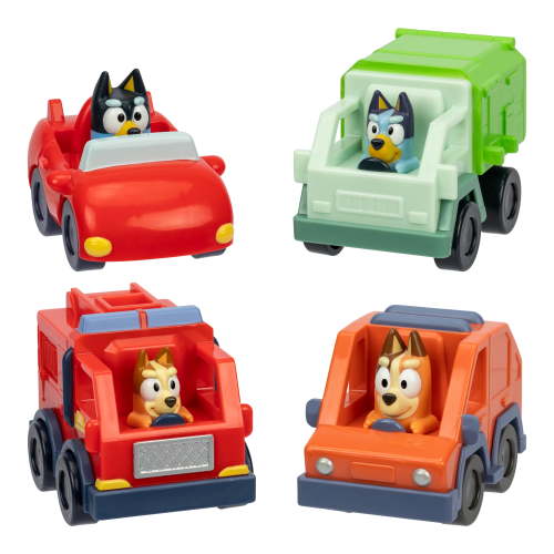 Bluey Mini Racers, Kids Vehicles for Ages 3-6, Character and Vehicle Collectibles