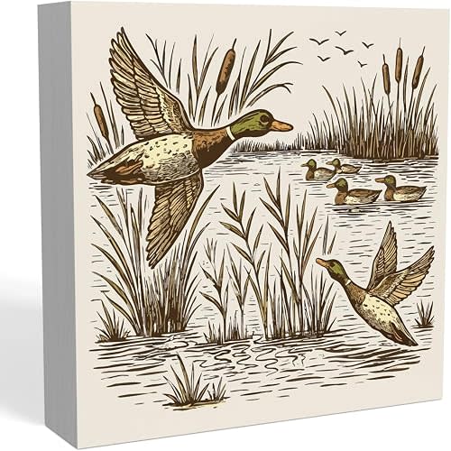Woodland Mallard Ducks Decor for Nursery Boys Girls Room 5 x 5 inches