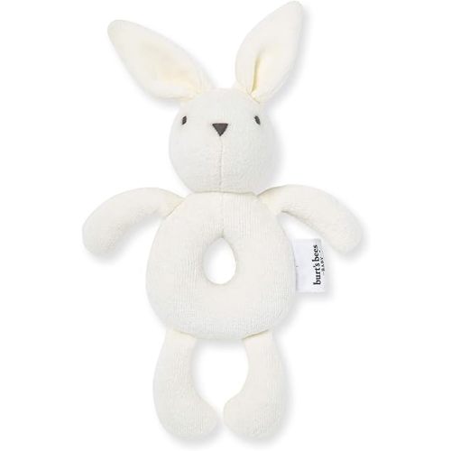 Burt's Bees Baby Unisex Infant Rattle Toy, Nursery Sensory Animal Plush Made with 100% Organic Cotton Shell and Polyester Fill, Sweet Bear, Bunny, or Dog Stuffed Animals for Babies