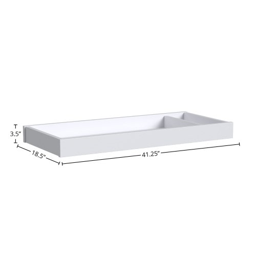 Rowan 41" Wide Modern Style Changer Topper, Ash Linen White