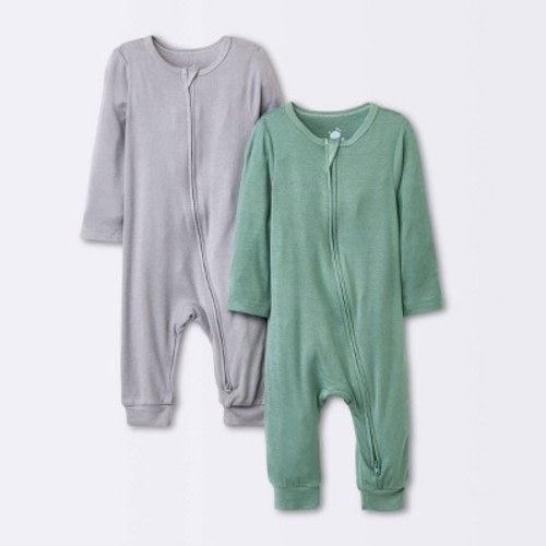 Baby 2pk Premium Modal Romper - Cloud Island™ Green 3-6M