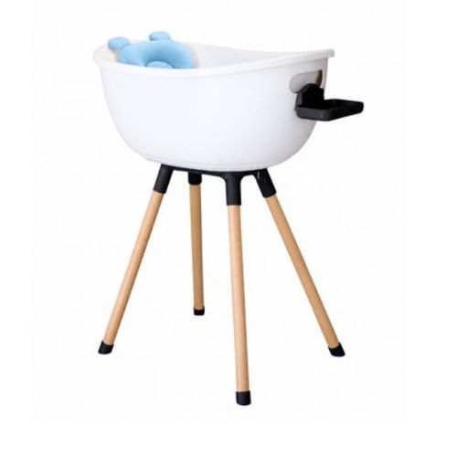 Babu Bath - Babu Bath 3- Stage Elevated Baby Bathtub, Newborn to Toddler - Aqua Teal and Sky Blue