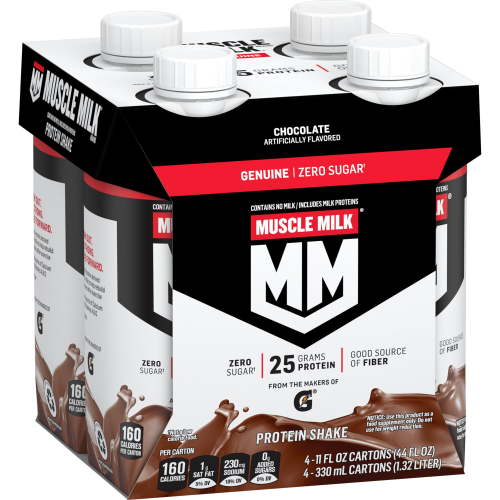 Muscle Milk Genuine Protein Shake, Chocolate, 11 fl oz Carton, 4 Pk