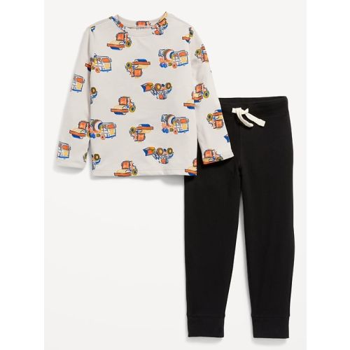 Unisex Long-Sleeve Printed T-Shirt & Jogger Pants Set for Toddler