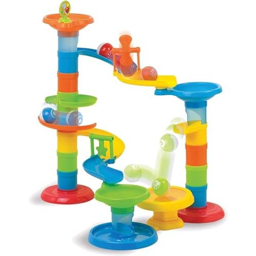 Fat Brain Toys Roll & Bounce Tower - Beginner Ball Run for Toddlers & Kids