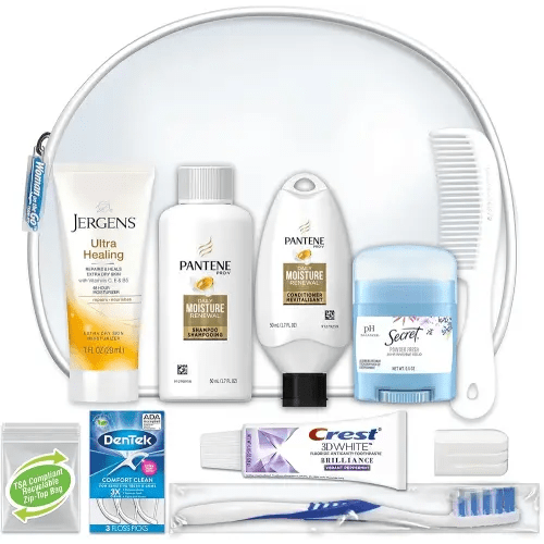 Convenience Kits International Women's Deluxe 10 Piece Kit with Travel Size TSA Compliant Essentials Featuring: Pantene Hair Products in Reusable Toiletry Zippered Bag