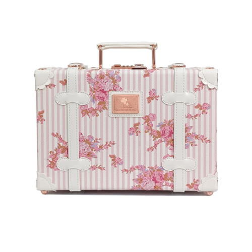 Unitravel Baby Keepsake Case, 13" Handmade Memory Storage Box, Newborn Keepsake Box, Vintage Suitcase for Baby Shower, Baptism, Naming Ceremony or Birthday (floral)