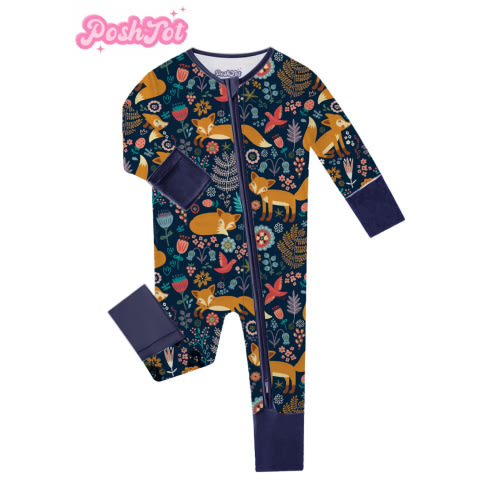 poshtot newborn baby jumpsuit flower bed fox bamboo fiber - Temu