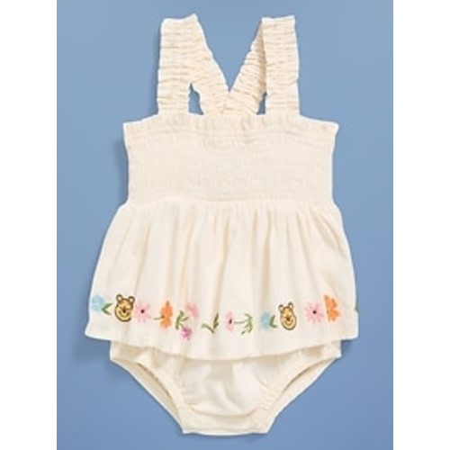 Old Navy x Disney Winnie the Pooh Smocked Skirt One-Piece for Baby | Old Navy