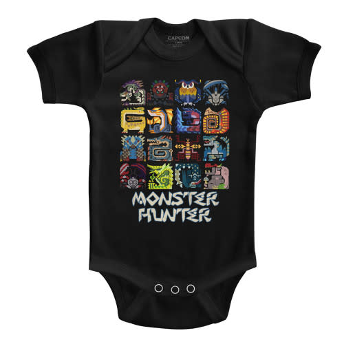 Monster Hunter Symbols Black Baby Onesie T-Shirt