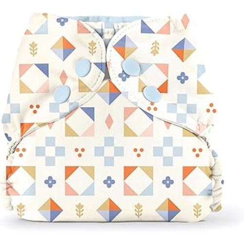 Esembly Cloth Diaper Outer- Adjustable Outer Layer Over Absorbent Inner for Blowout Protection - Quilted, Size 1 (7-17lbs)