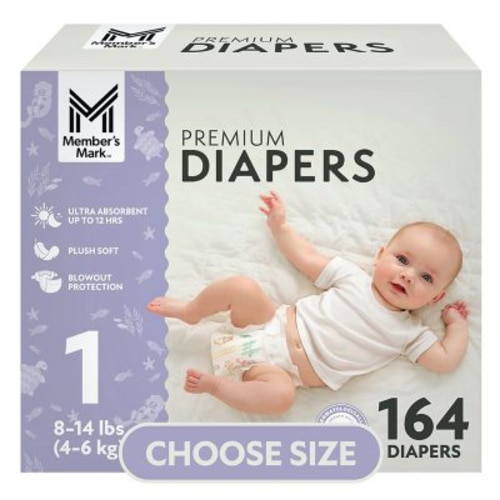 Member's Mark Premium Baby Diapers, Sizes Newborn - 8 - Samsclub.com