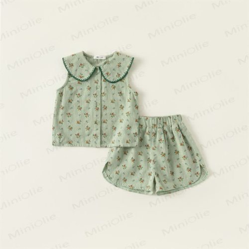 Baby Toddler 2-Piece Green Rustic Flower Set