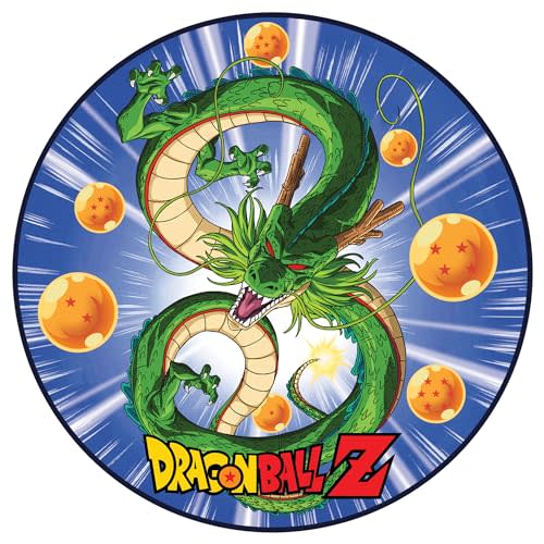 Dragon Ball Z Blanket | DBZ Figures Bedding | Dragon Ball Z Birthday Party Decoration | Shenron Plush Blankets | Dragons Balls Fleece Throw | Circular Anime Blanket | 60 Inches | Officially Licensed