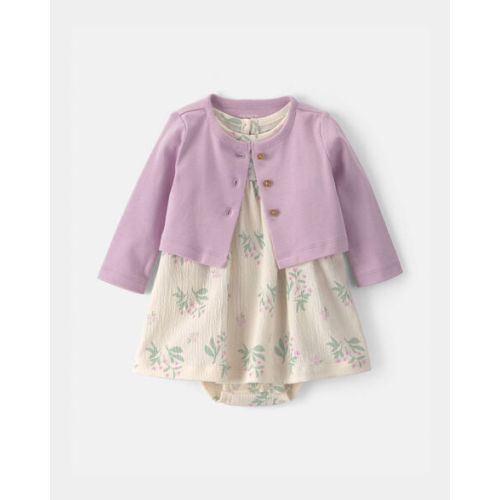 Baby Girl 2-Piece Floral Cardigan Dress Set - Purple | Carter's