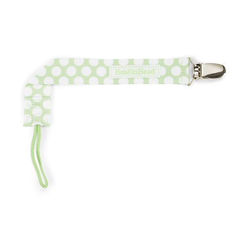 BooginHead PaciGrip Universal Pacifier Clip Holder, Green Polka Dots