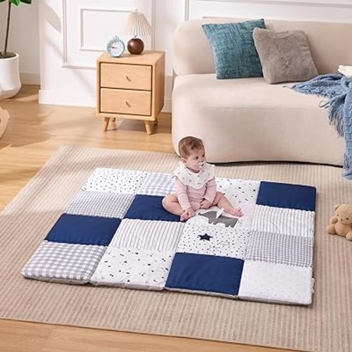 UTEX Baby Play Mat for Floor, 50x50 Playpen Mat, Thick Cushioned Play Mat for Baby and Infants, Non-Slip & Machine Washable