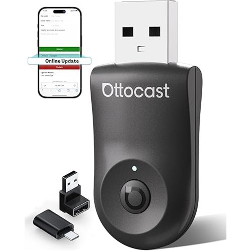 OTTOCAST Mini 2025 2-in-1 Wireless CarPlay/Android Auto Adapter, 5GHz WiFi, Auto Connect for 2016+ Cars