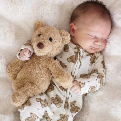 Beary Sweet Bamboo Waffle One-Piece Footie | Caden Lane