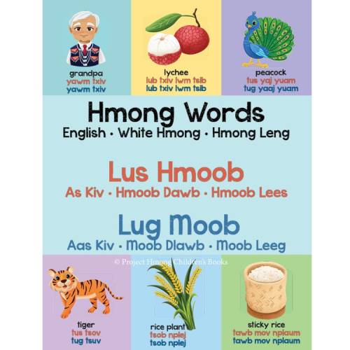 Hmong Words | Lus Hmoob | Lug Moob: Bilingual Hmong Language Children's Vocabulary Book for babies, toddlers, elementary-age, ELL, ESL