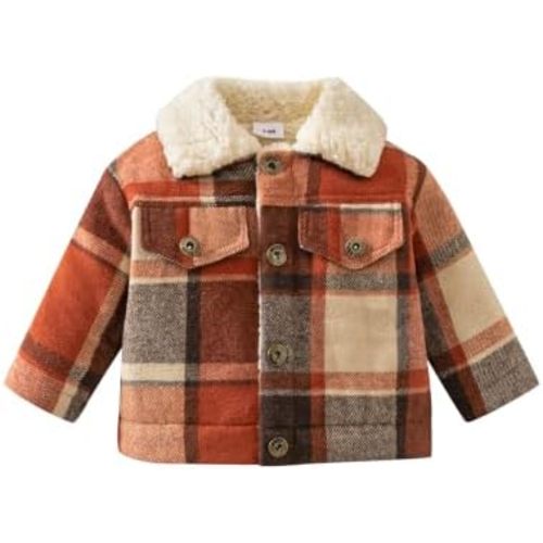 Noubeau Baby Boys Girls Corduroy Jacket Kids Toddler Lined Top Lapel Button Down Thicked Warm Coat Winter Outerwear