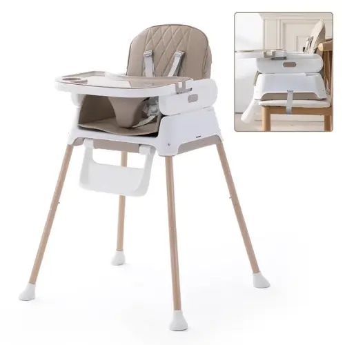 GYARING 3 in 1 Baby High Chair,Adjustable Convertible Chairs Baby High Chairs for Babies and Toddlers,Portable and Easy to Clean (khaki)