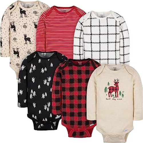 Gerber Unisex Baby 6 Pack Long-sleeve Onesies Bodysuit