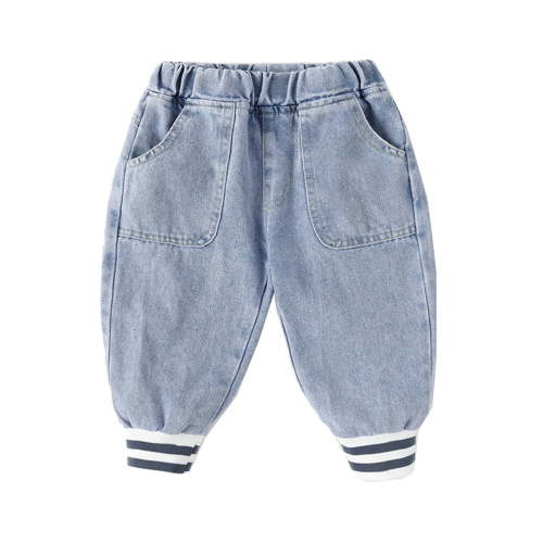 Pants for Boys 6-12 Months Baby Patchwork Striped Jeans Comfortable Breathable Daily Stretchy Trendy Vacation Trousers