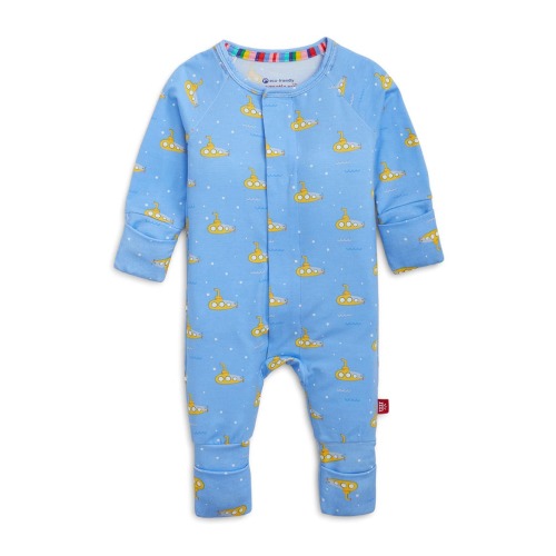 Submarine Print Magnetic Closure Convertible One-Piece Pajamas