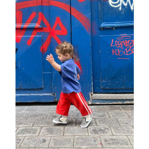 twin stripe terry pant | rosso