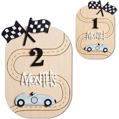 Baby Monthly Milestone Sign,1-12 Monthly Baby Milestone, Month Milestone Baby Boy, Baby Months Milestone, Newborn Photography Props Double-Sided (B15)