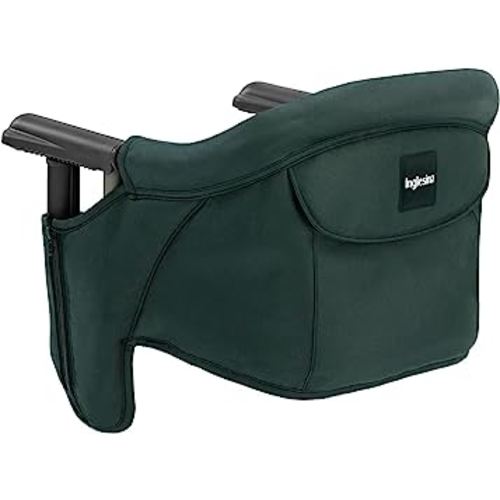 Inglesina Fast Table Chair, Dark Green - High Chair for Babies & Toddlers 6-36 Months - Fits Tables 0.8'' to 3.5'' Thick - Collapsible, Portable Design - Includes Travel Bag - BPA Free