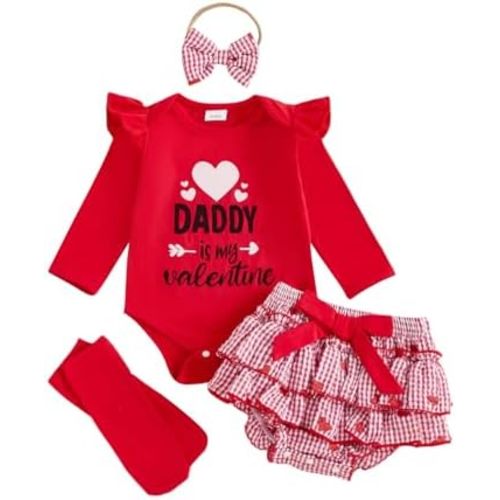 Kavousa My First Halloween Baby Girl Outfit Pumpkin Letter Print Romper+Plaid Skirts+Leg Warmers+Headband Cute Fall Clothes
