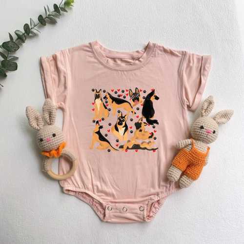 German Shepherd Romper, Dog Lover Baby Clothes, Cute Pet Graphic Outfit, Kids Animal Outfit, Toddler Baby Shower Gift, Unisex Baby Outfit