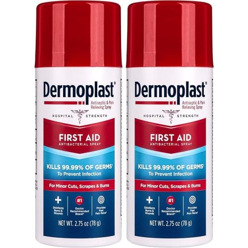 Dermoplast First Aid Spray, Analgesic & Antiseptic Spray for Minor Cuts, Scrapes and Burns, 2.75 Ounce (Packaging May Vary) (Pack of 2)