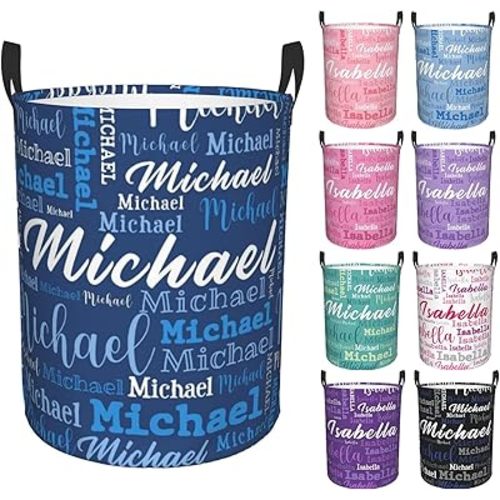 Custom Name Laundry Hamper, Personalized Laundry Baskets with Name for Boys Girls Women Men, Customized Collapsible Dirty Clothes Hamper Easy Storage Gifts for Bedroom Bathroom Living Room