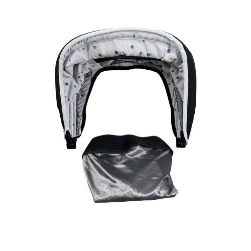 Mockingbird Extendable Canopy with Sunshade, Black, Watercolor Drops