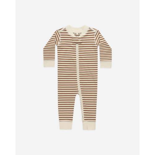 Zip Long Sleeve Sleeper || Cinnamon Stripe