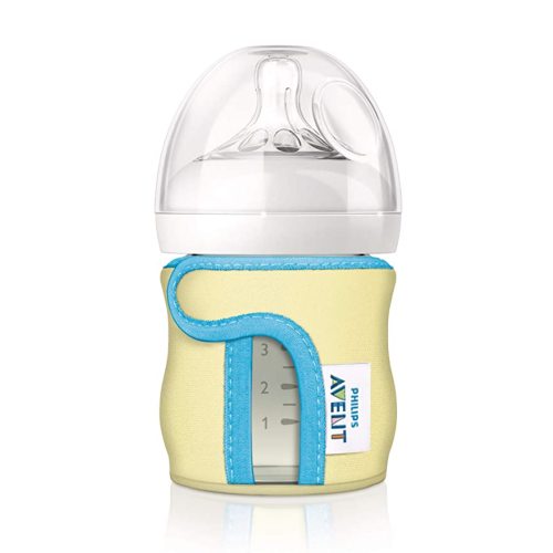 Philips AVENT Glass Baby Bottle Sleeve for 4oz Bottle, Pack of 1, SCF675/01, (Colors May Vary)