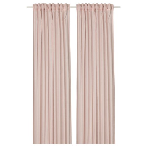 SILVERLÖNN Sheer curtains, 1 pair - pink/with heading tape 57x98 "