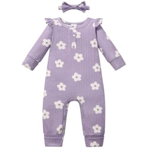 Vibebox Newborn Baby Girl Clothes One-Piece Cute Outfits Preemie-12 Months