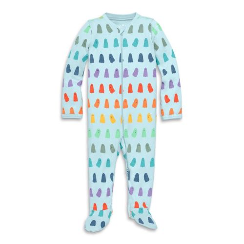 Primary Baby Organic Zip Footie in Rainbow Ghosts Size 3-6 Months