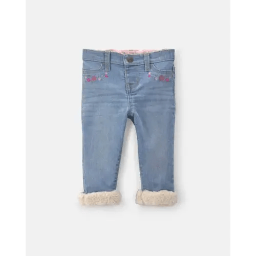 OshKosh B'gosh Baby Girl Floral Cuffed Jeans