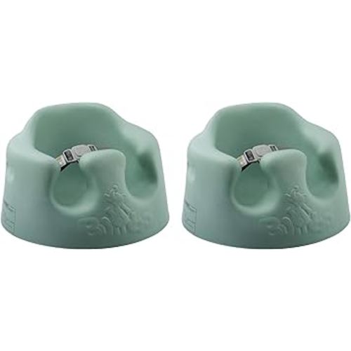 Bumbo Infant Floor Seat Baby Sit Up Chair and Sitting Support for 3 to 12 Months Old with 3 Point Adjustable Safety Strap, 2 Pack, Hemlock Green