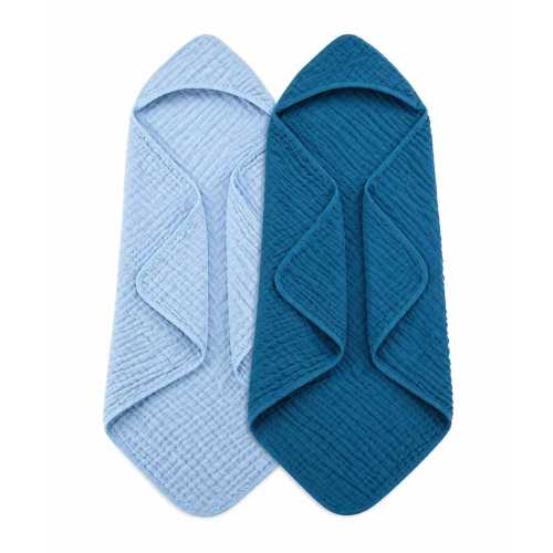 6-Layer Muslin Baby Hooded Towel, 100% Cotton Bath Towel, 32x32 inch Swaddle