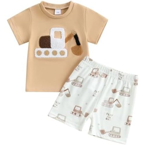 Excavator Two Piece Smocked Set